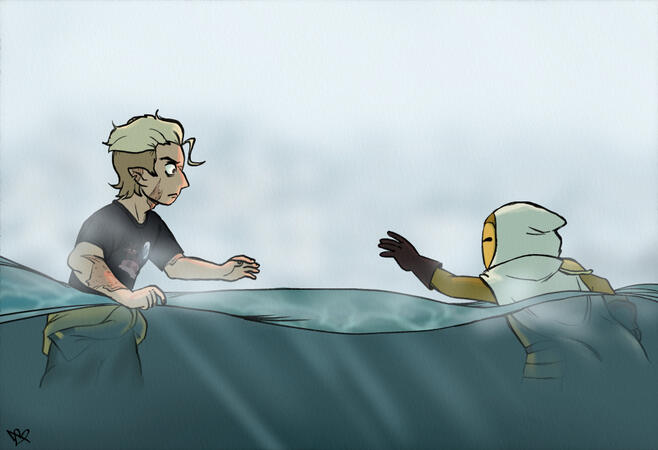 Fanart of Hunter from The Owl House. The actual piece is called "let me cross that jordan river." Inspired from Nastyona's song.